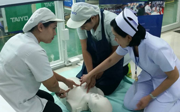 จัดอบรมให้ความรู้เรื่องการปฐมพยาบาลเบื้องต้นและการช่วยฟื้นคืนชีพ(CPR) ให้กับ พนักงานบริษัท ไทโย เทคโนโลยี อินดัสตรี (ประเทศไทย) จำกัด